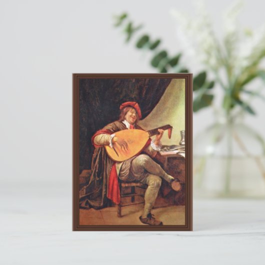 Zelfportret als violinspeler door een steentjan (B Briefkaart (Staand voorkant)