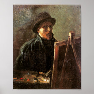 Zelfportret, donker Pet, Easel Van Gogh Fine Art Poster