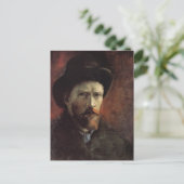 Zelfportret, donker Pet, Van Gogh Fine Art Briefkaart (Staand voorkant)