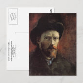 Zelfportret, donker Pet, Van Gogh Fine Art Briefkaart (Voorkant / Achterkant)