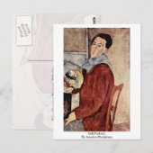 Zelfportret. Door Amedeo Modigliani Briefkaart (Voorkant / Achterkant)