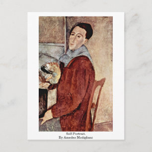 Zelfportret. Door Amedeo Modigliani Briefkaart