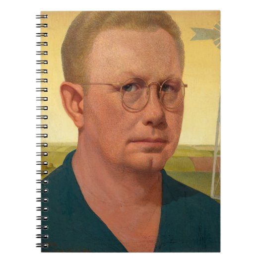 Zelfportret door Grant Wood Notitieboek (Voorkant)