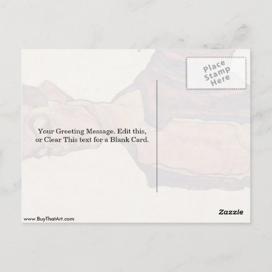 zelfportret een gezicht dat met Egon Schiele bedek Briefkaart (Achterkant)