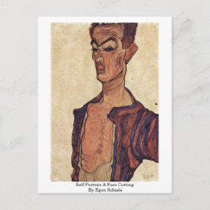 zelfportret een gezicht dat met Egon Schiele bedek Briefkaart