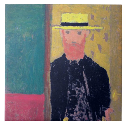 Zelfportret (gebakken Man), Edouard Vuillard Tegeltje (Voorkant)