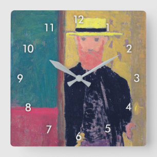 Zelfportret (gebakken Man) Edouard Vuillard Vierkante Klok