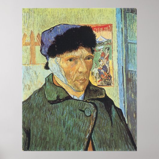Zelfportret, gebandatuurd oor door Vincent van Gog Poster (Voorkant)