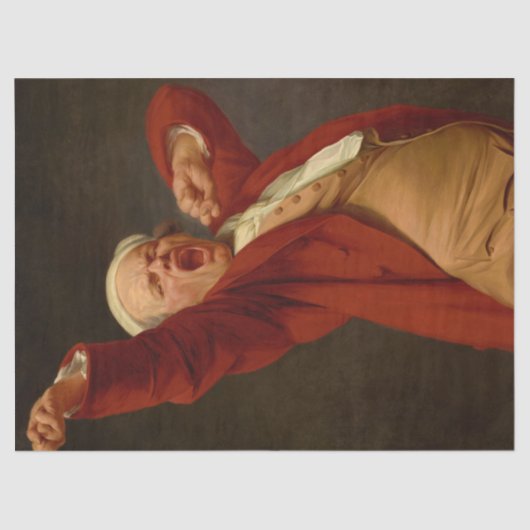Zelfportret, Geeuwen door Joseph Ducreux Tissuepapier (Voorkant)