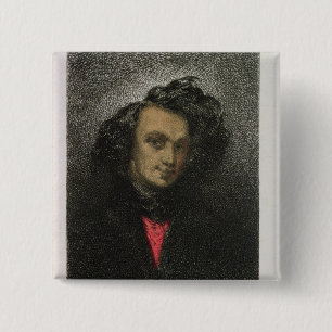 Zelfportret, gekleed voor "Hernani" Vierkante Button 5,1 Cm