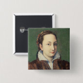 Zelfportret, gestraft als eerbewijs vierkante button 5,1 cm (Voorkant /achterkant)