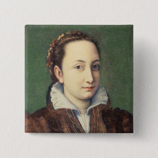 Zelfportret, gestraft als eerbewijs vierkante button 5,1 cm (Voorkant)