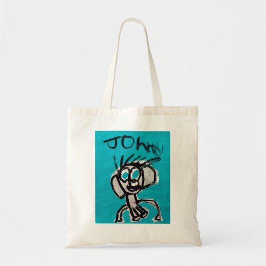 Zelfportret in Blauw door Johnny (met naam) Tote Bag (Voorkant)