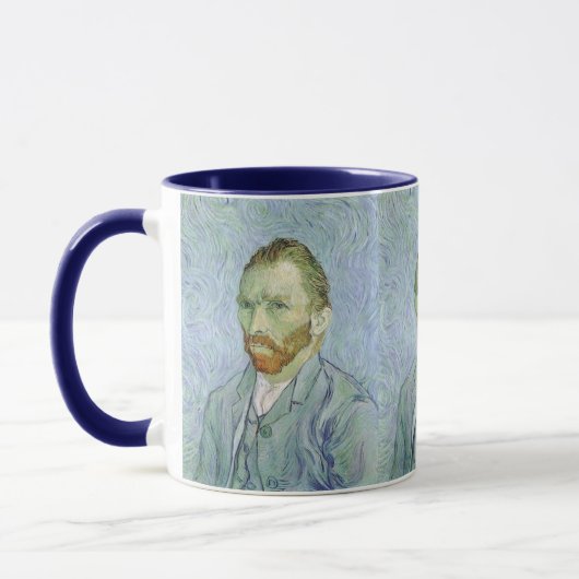 Zelfportret in blauw door Vincent van Gogh Mok (Links)