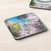 Zelfportret in blauw drankjes onderzetter (Linkerzijde)