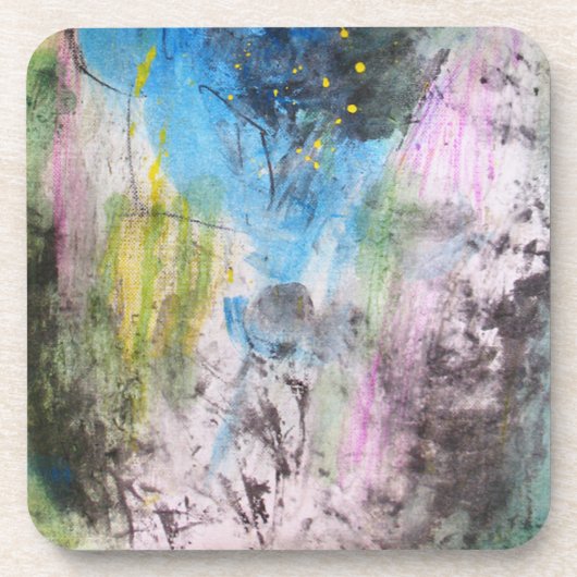 Zelfportret in blauw drankjes onderzetter (Voorkant)