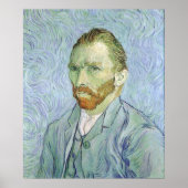 Zelfportret in blauw van Vincent van Gogh Poster (Voorkant)