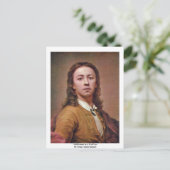 Zelfportret in een rode munt door Mengs Anton Raph Briefkaart (Staand voorkant)