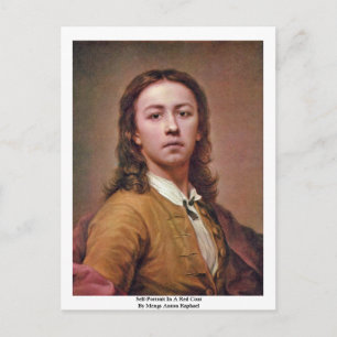 Zelfportret in een rode munt door Mengs Anton Raph Briefkaart
