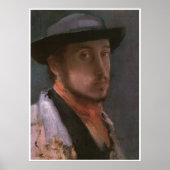 Zelfportret in een zacht Pet, Edgar Degas 1857 Poster (Voorkant)