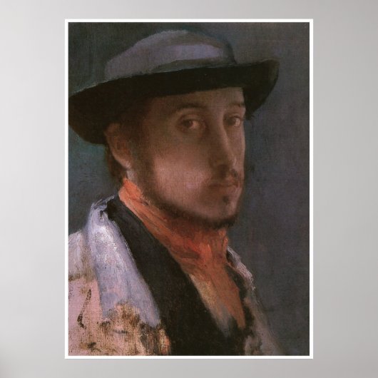 Zelfportret in een zacht Pet, Edgar Degas 1857 Poster (Voorkant)