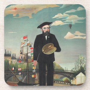 Zelfportret – Landschap, Henri Rousseau 1890 Bier Onderzetter