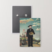 Zelfportret – Landschap, Henri Rousseau 1890 Button (Voorkant / Achterkant)