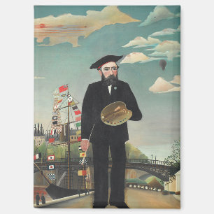 Zelfportret – Landschap, Henri Rousseau 1890 Magneet