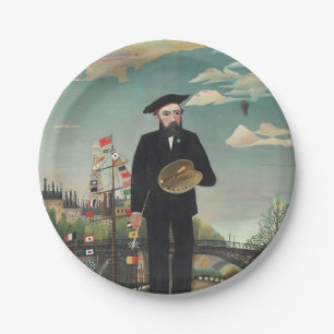 Zelfportret – Landschap, Henri Rousseau 1890 Papieren Bordje