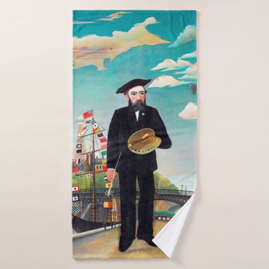 Zelfportret, landschap, Rousseau Badhanddoek (Badhanddoek)
