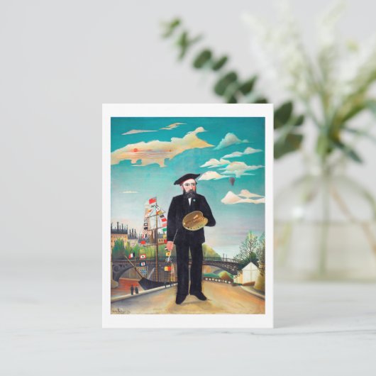 Zelfportret, landschap, Rousseau Briefkaart (Staand voorkant)
