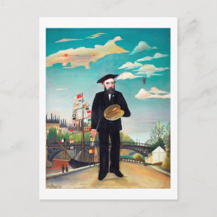 Zelfportret, landschap, Rousseau Briefkaart