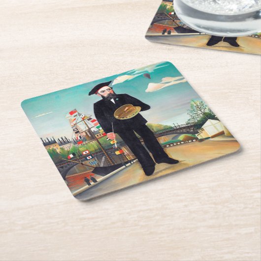 Zelfportret, landschap, Rousseau Kartonnen Onderzetters (Schuin)