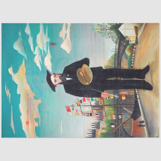 Zelfportret, landschap, Rousseau Tissuepapier (Voorkant)