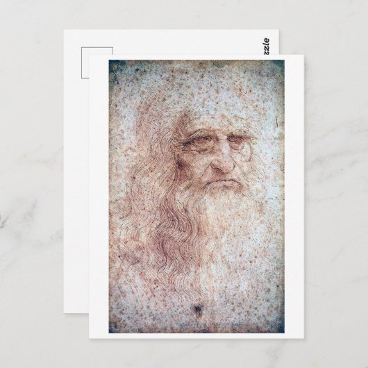 Zelfportret, Leonardo da Vinci Briefkaart (Voorkant / Achterkant)