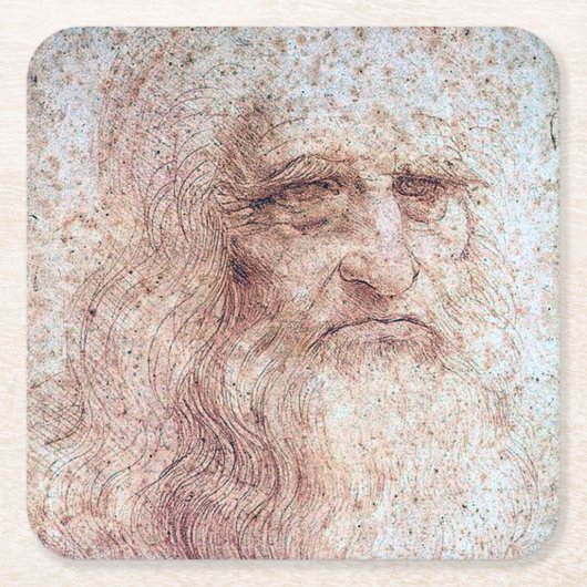 Zelfportret, Leonardo da Vinci Kartonnen Onderzetters (Voorkant)