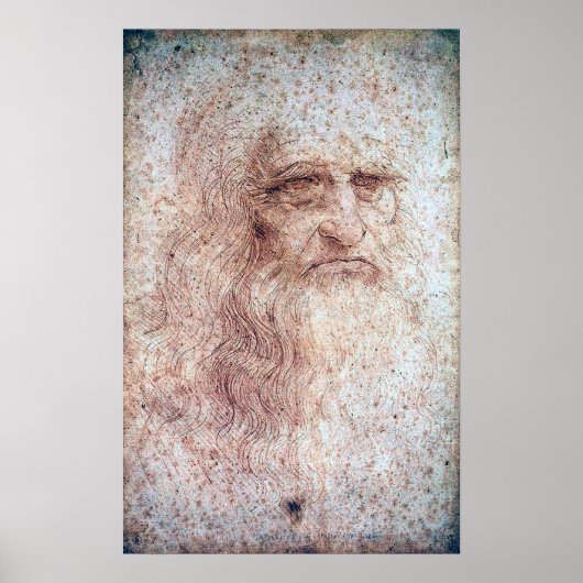 Zelfportret, Leonardo da Vinci Poster (Voorkant)