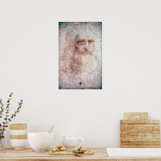 Zelfportret, Leonardo da Vinci Poster (Keuken)