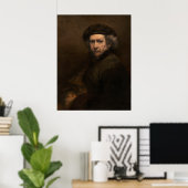Zelfportret met Beret door Rembrandt Poster (Thuiskantoor)