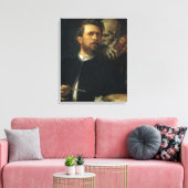 Zelfportret met de Dood als vedelaar Canvas Afdruk (Insitu (Woonkamer))