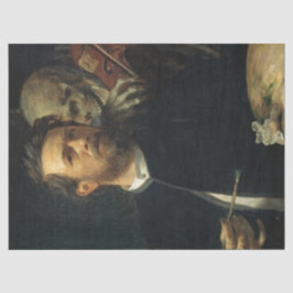 Zelfportret met de dood als violist (door Böcklin) Tissuepapier