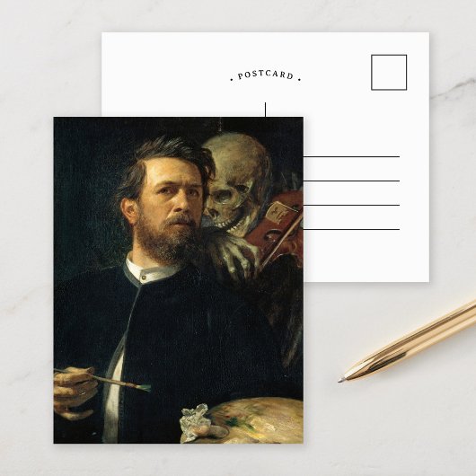 Zelfportret met de dood | Arnold Böcklin Briefkaart