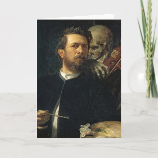 Zelfportret met de dood | Arnold Böcklin Kaart (Voorkant)