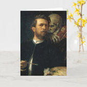 Zelfportret met de dood | Arnold Böcklin Kaart (Gele Bloem)