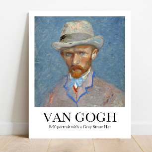 Zelfportret met een Grey Straw Pet van Van Gogh Poster