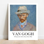 Zelfportret met een Grey Straw Pet van Van Gogh Poster