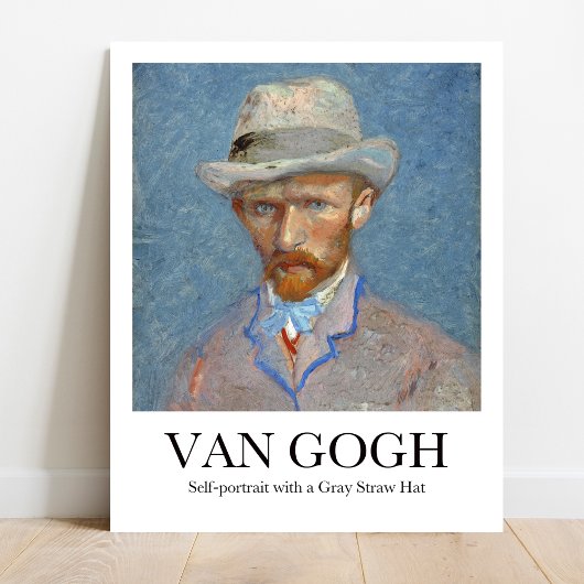 Zelfportret met een Grey Straw Pet van Van Gogh Poster