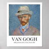 Zelfportret met een Grey Straw Pet van Van Gogh Poster (Voorkant)