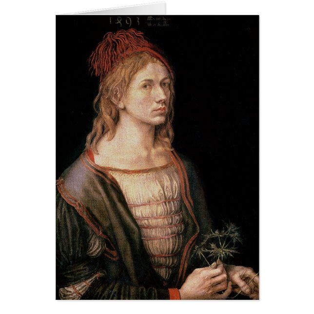 Zelfportret met een Thistle, 1493 (Voorkant)