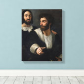 Zelfportret met een vriend canvas afdruk (Insitu (Houten vloer))